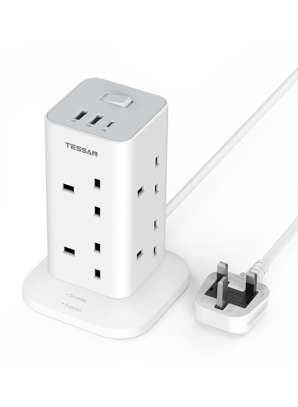 11-in-1 Tower Extension Lead, 8-Way with USB-C