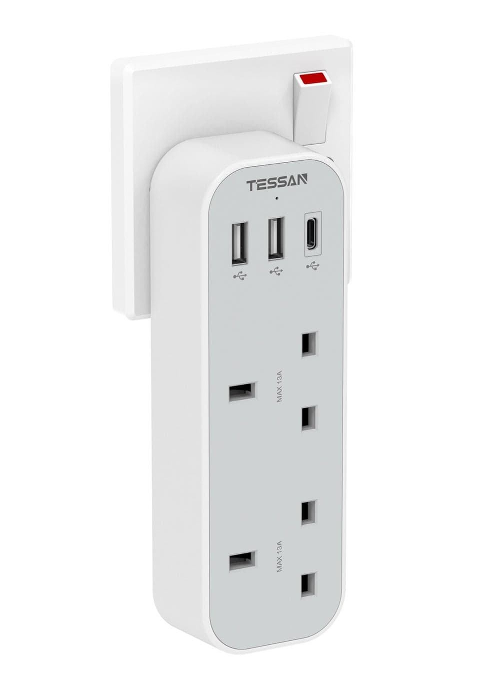 5-in-1 Multi Plug Extension with 3 USB Ports