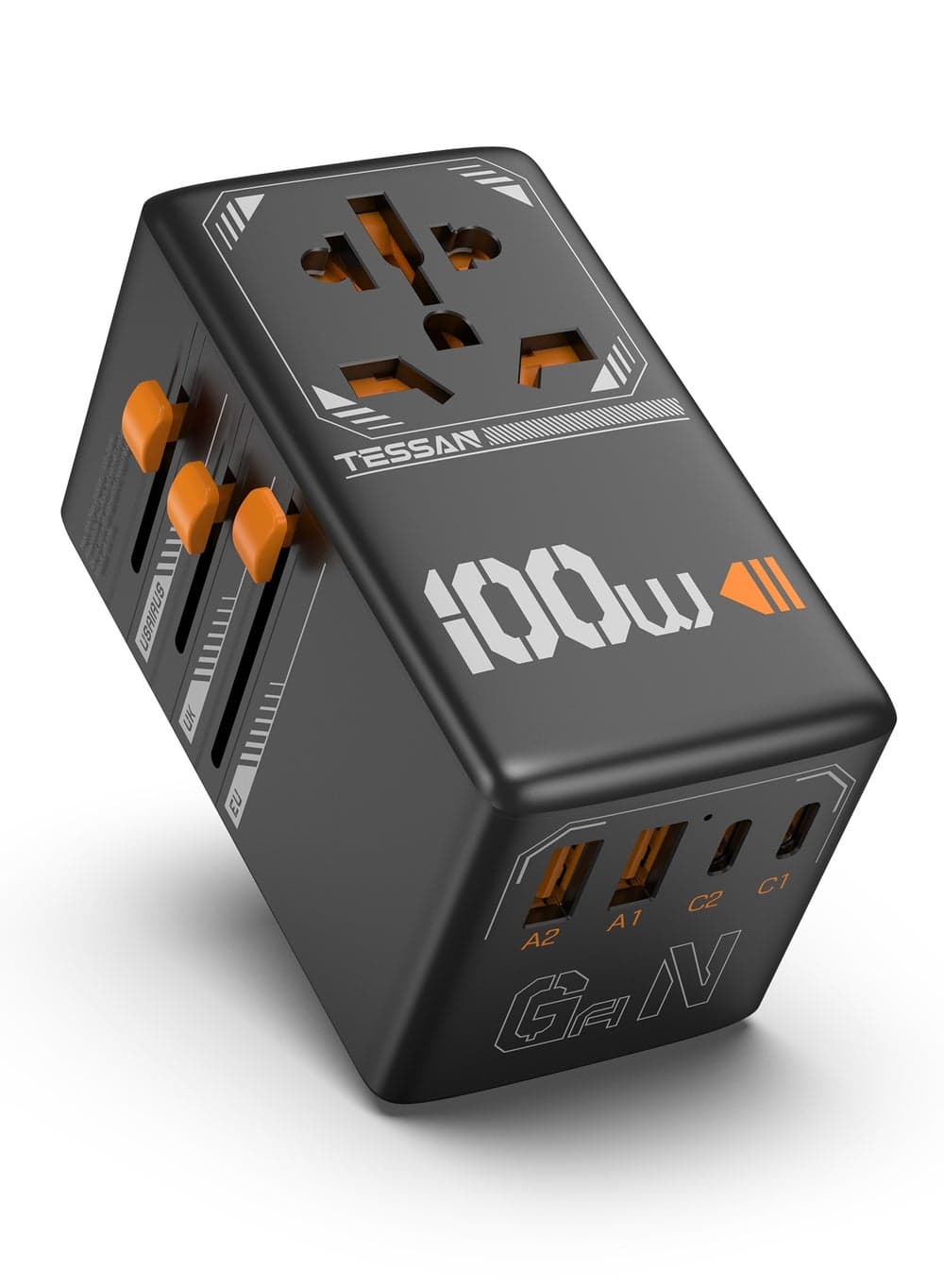 5-in-1 Universal Travel Adapter, GaN 100W