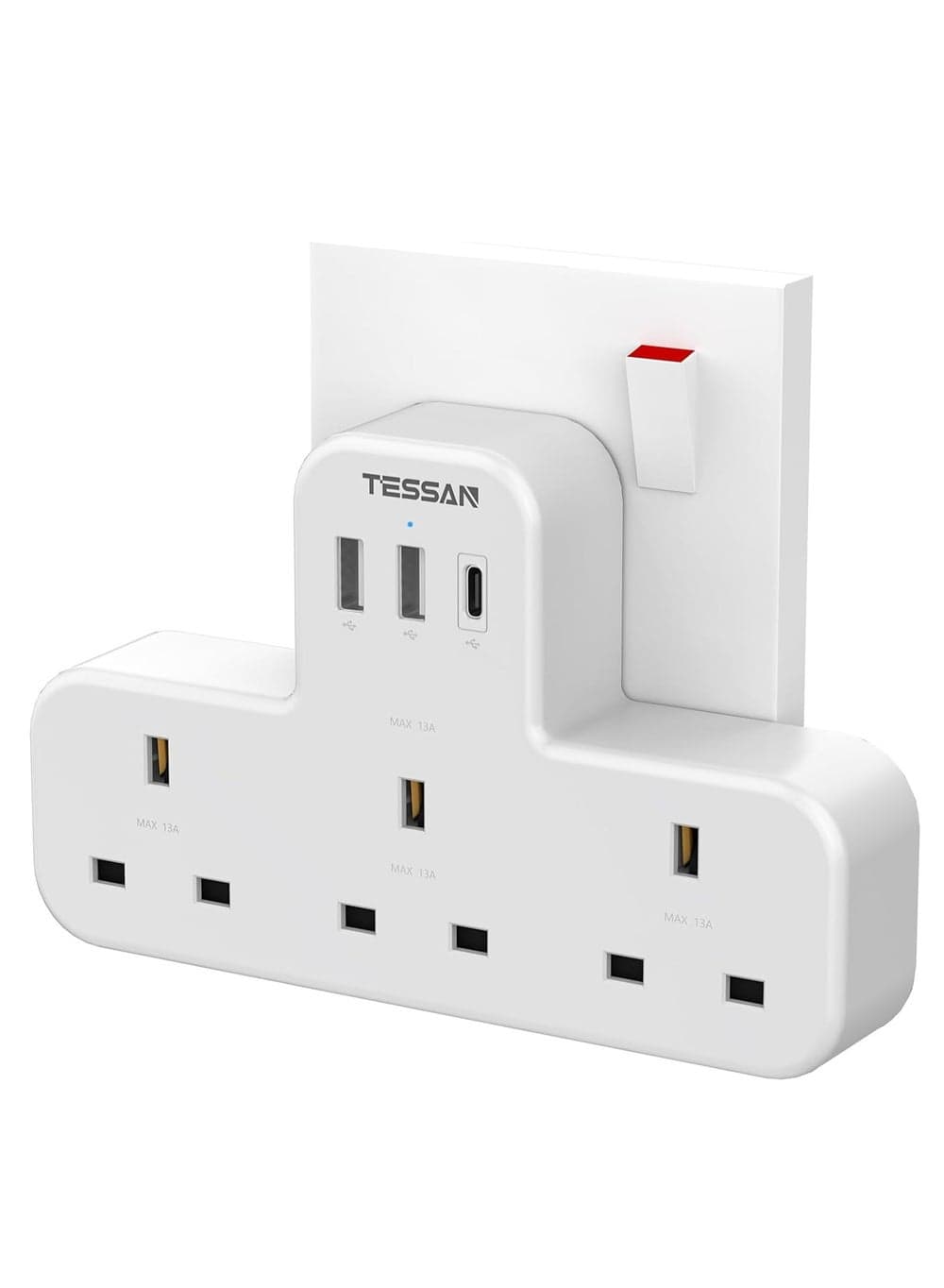 6-in-1 Power Strip Extension Plug with USB-C