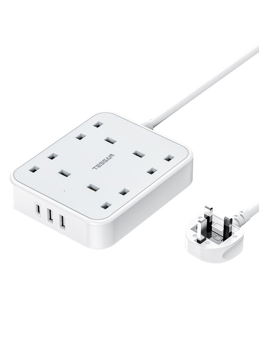 7-in-1 Extension Lead, 4-Way with USB-C Fast Charging