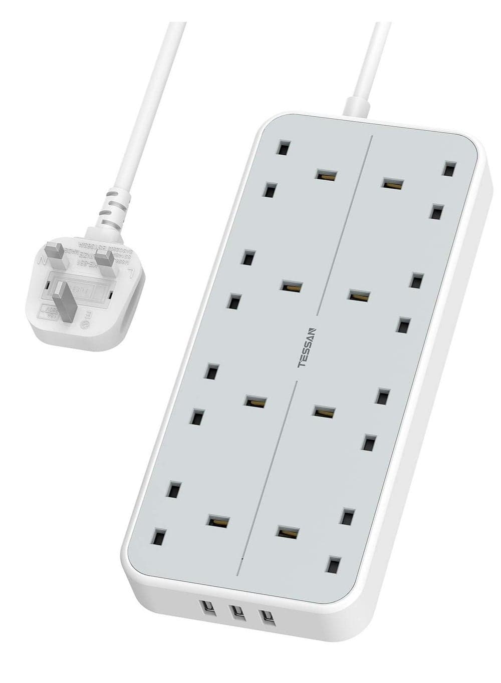 8-Way Extension Lead with 3 USB Ports