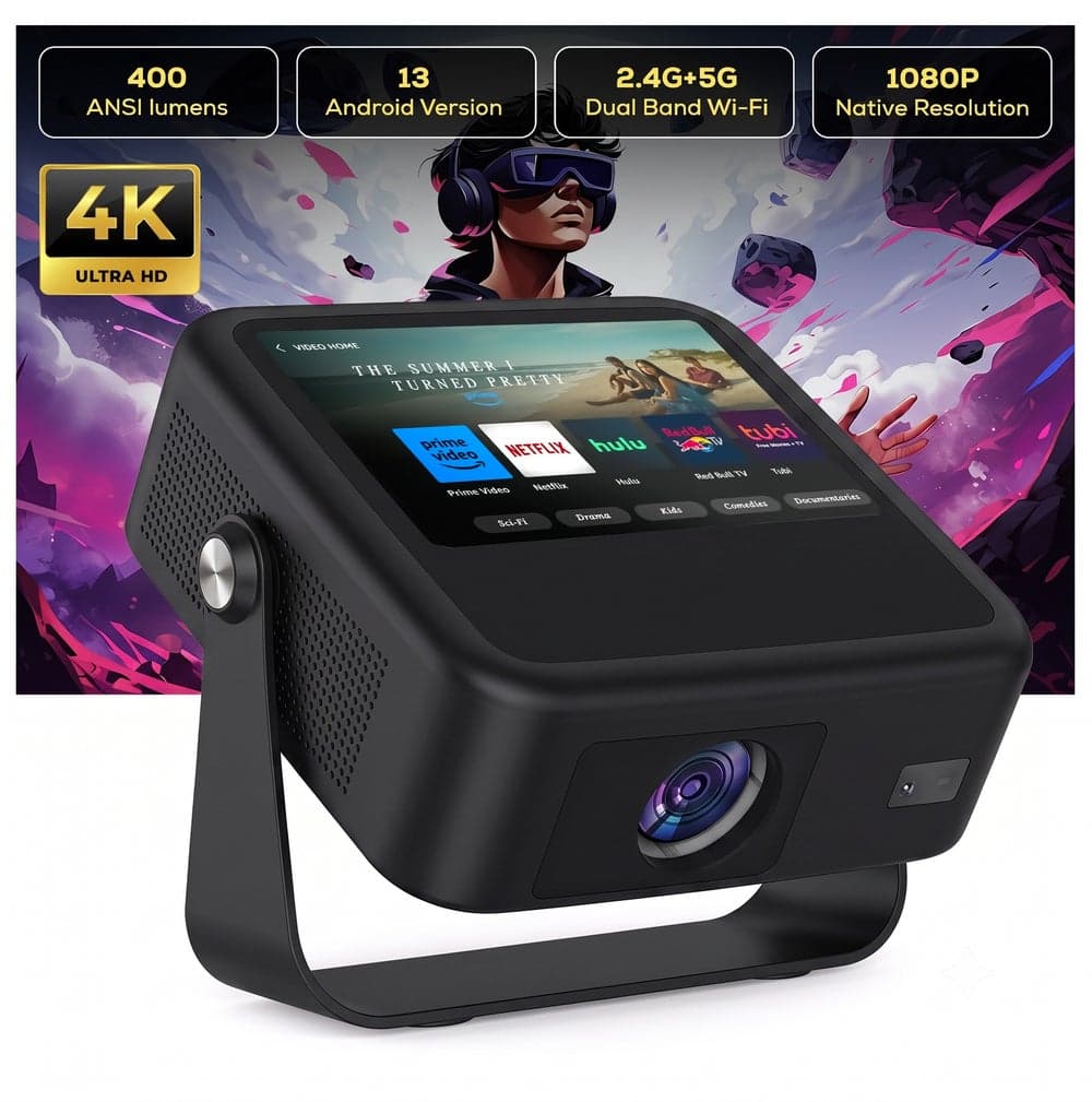 KA53 Smart Projector with 7-Inch Touch Screen