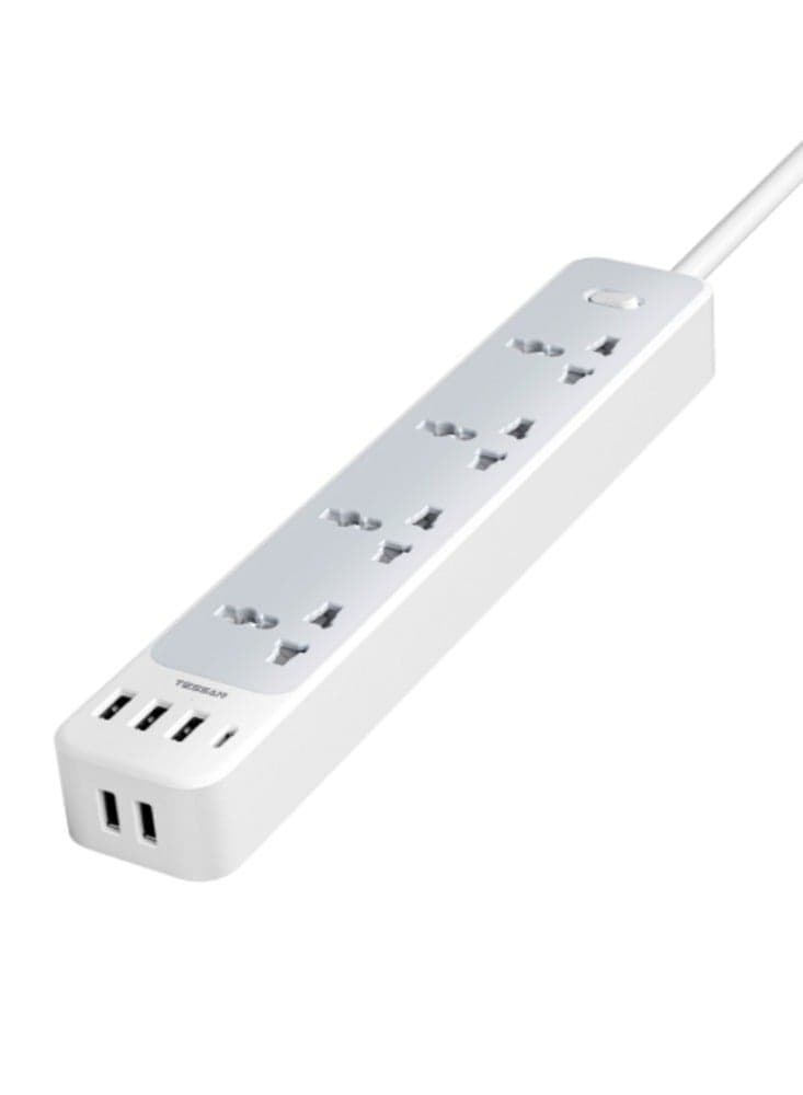 Universal Extension Cord with 5 USB-A + 1 USB-C