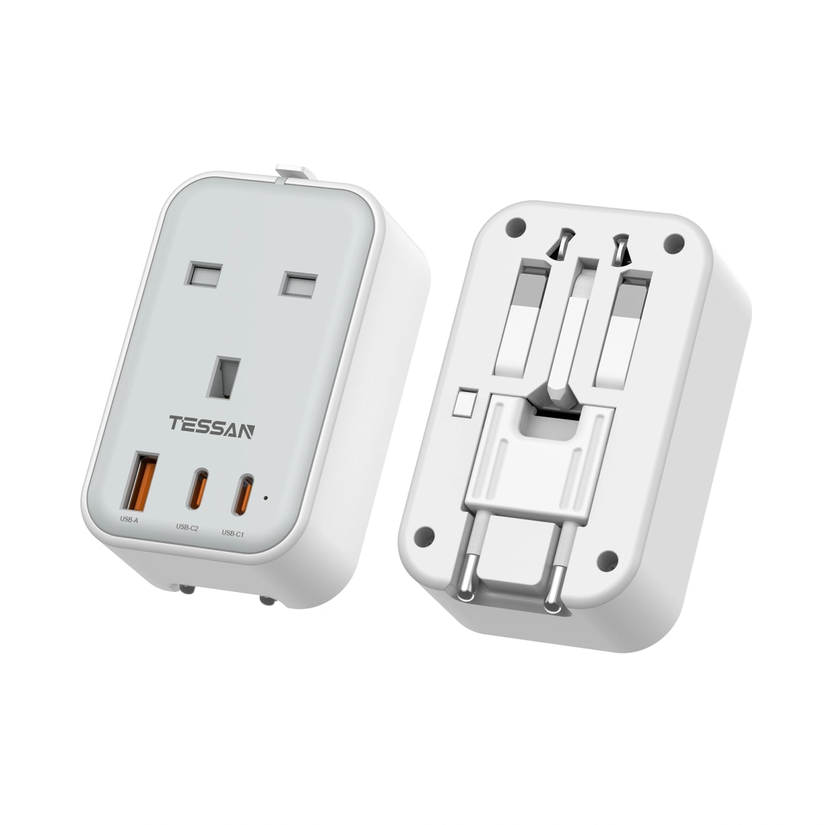 TESSAN Universal to UK Travel Adapter, 20W USB-C PD, White
