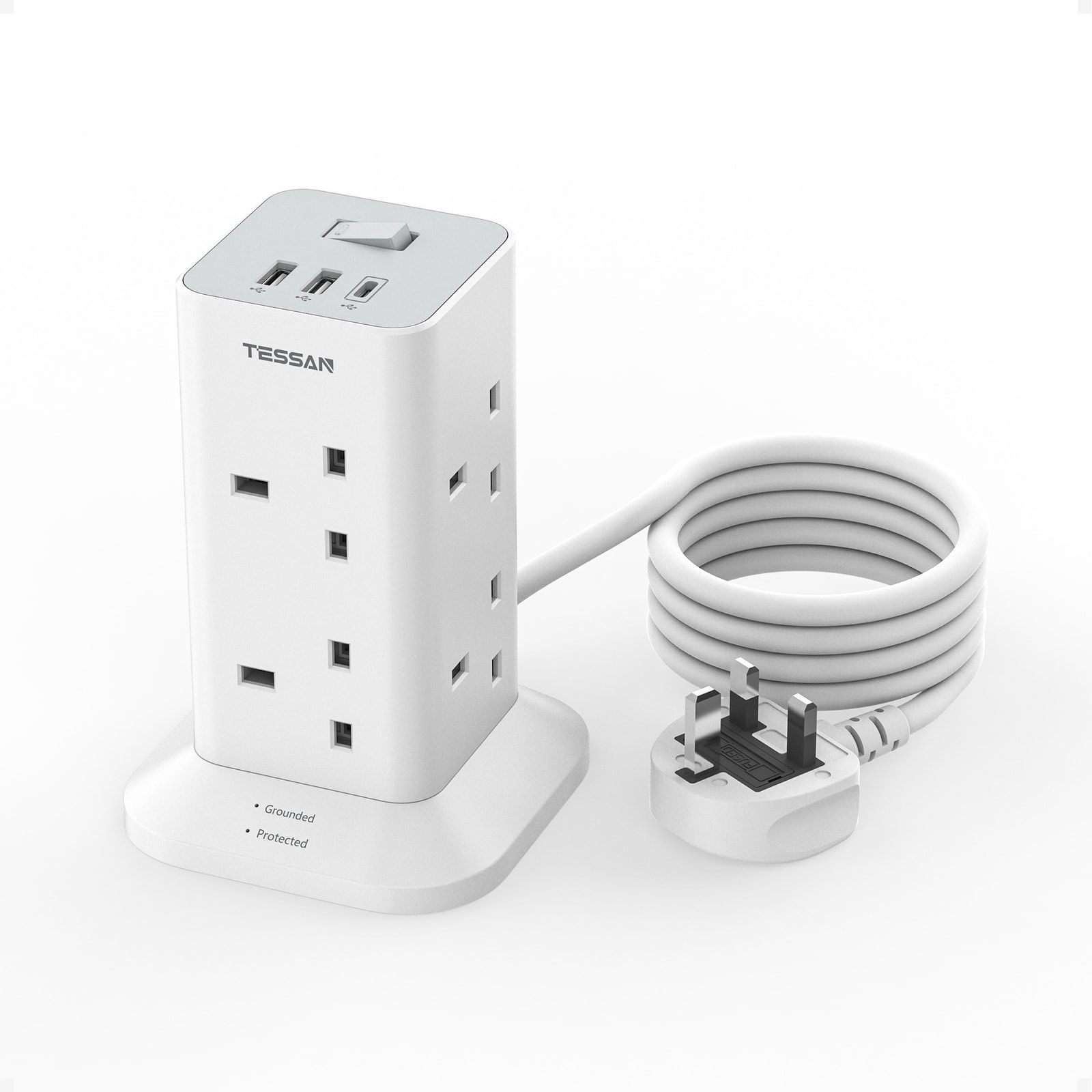 11-in-1 Tower Extension Lead, 8-Way with USB-C