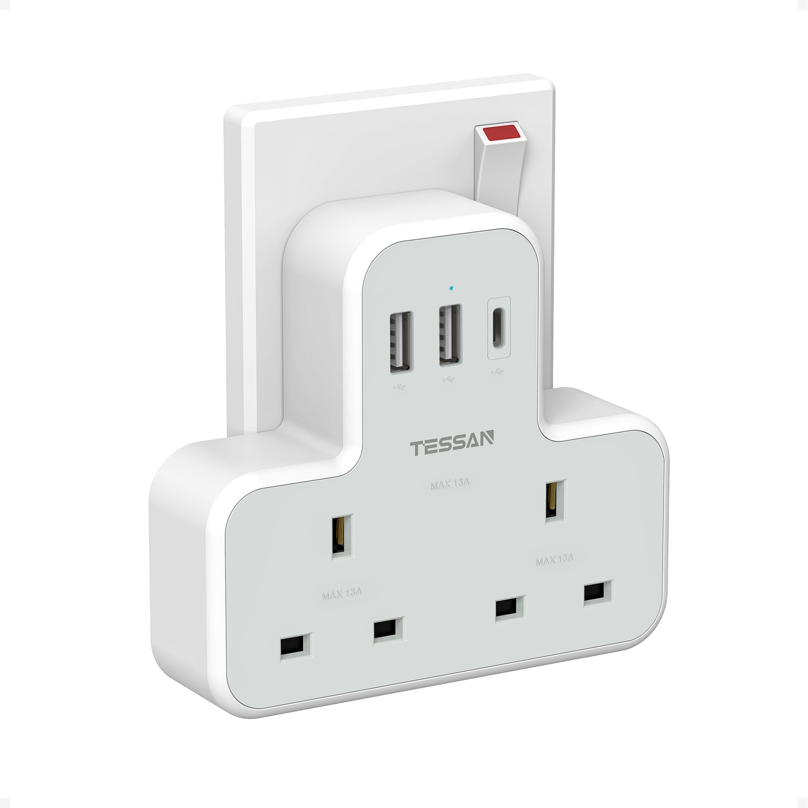 5-in-1 Plug Adapter with 3 USB Ports