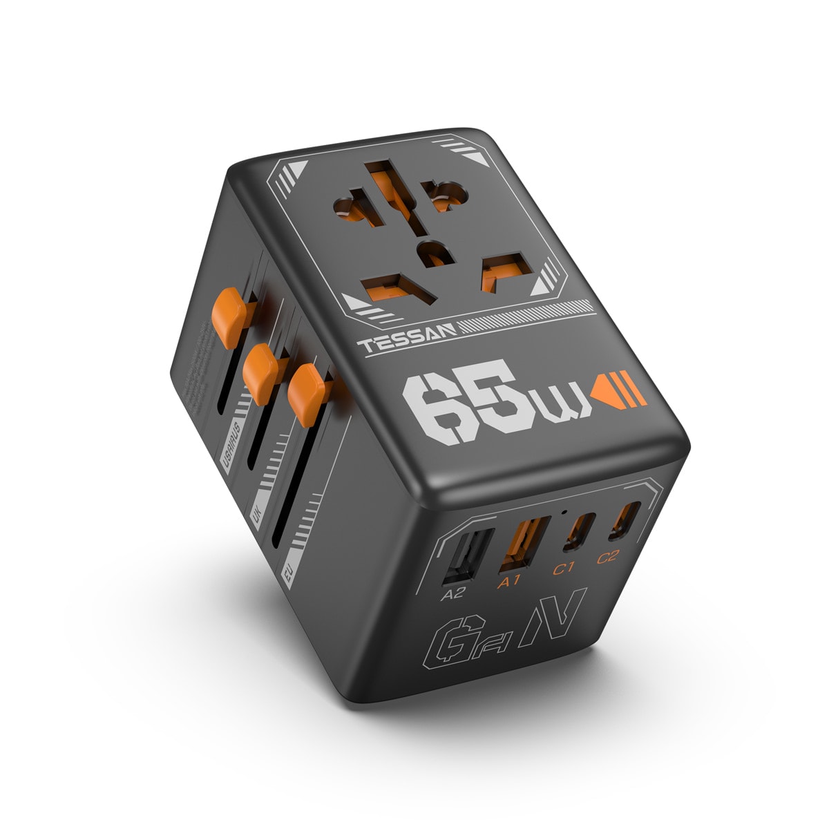 5-in-1 Universal Travel Adapter, GaN 65W