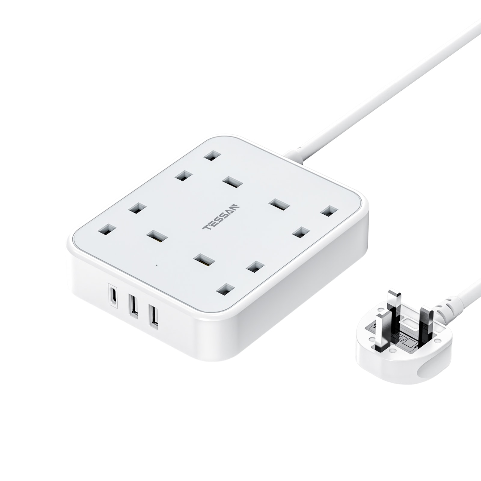 7-in-1 Extension Lead, 4-Way with USB-C Fast Charging