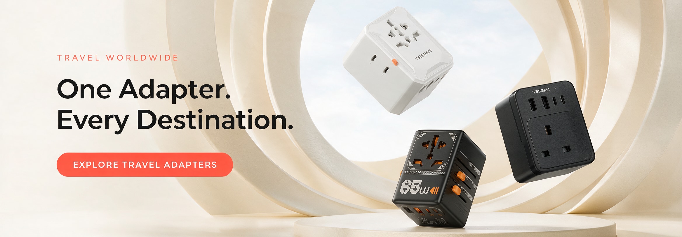 Travel Worldwide — One Adapter. Every Destination. Explore travel adapters.